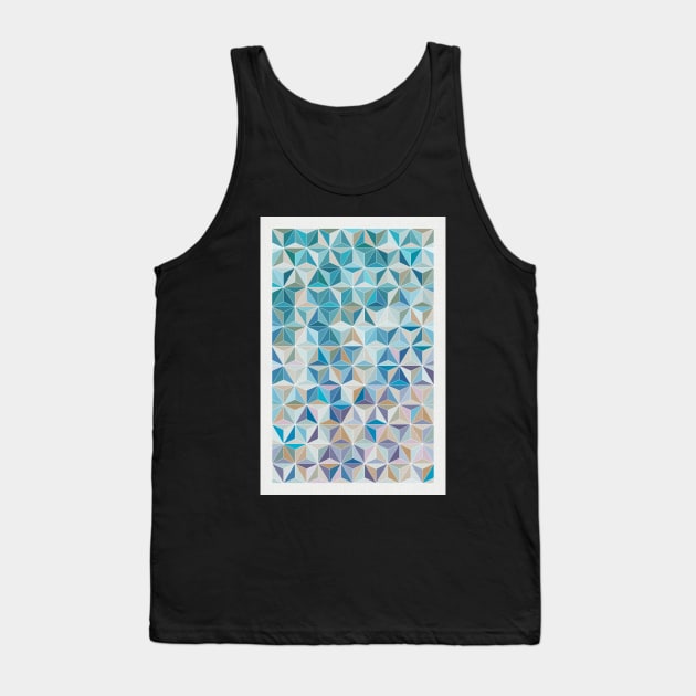 Geometric star cubes blue Tank Top by creativemonsoon